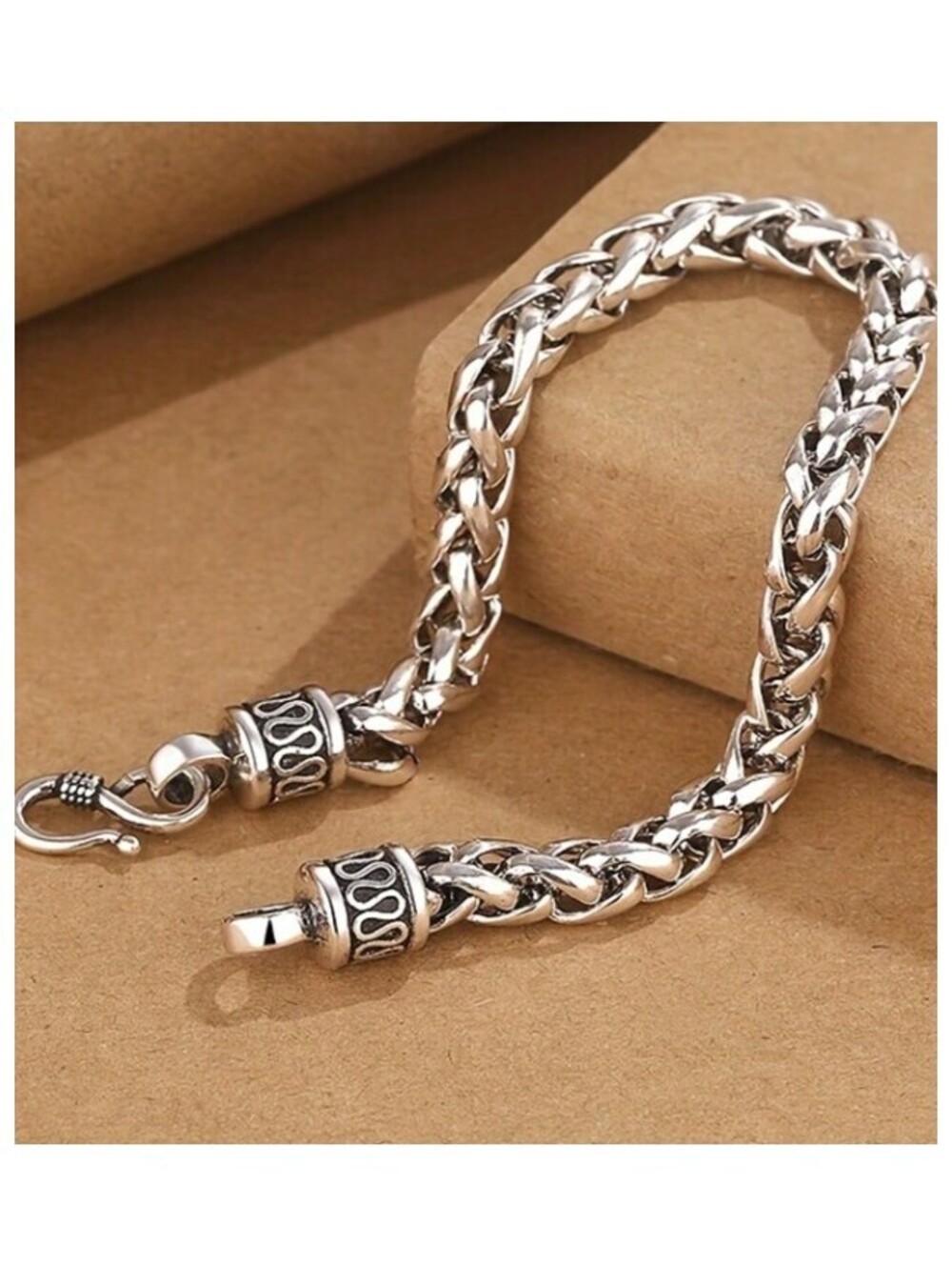 Braided S-clasp Bracelet - Stainless Steel - 4mm 8"